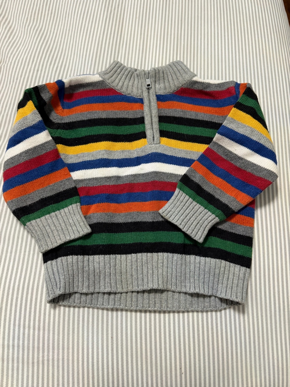 Gymboree Gray Pullover Sweater with Rainbow Stripes